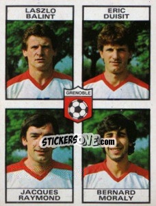 Sticker Laszlo Balint / Eric Duisit / Jacques Raymond / Bernard Moraly - Football France 1983-1984 n. 400 - Panini