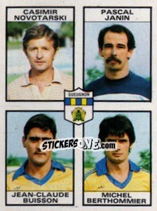Sticker Casimir Novotarski / Pascal Janin / Jean-Claude Buisson / Michel Berthommier - Football France 1983-1984 n. 402 - Panini