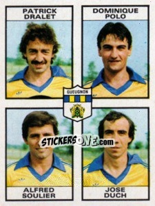 Sticker Patrick Dralet / Dominique Polo / Alfred Soulier / Jose Duch - Football France 1983-1984 n. 403 - Panini