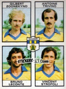 Sticker Gilbert Zoonekynd / Antoine Trivino / Bruno Leconte / Vincent Stropoli - Football France 1983-1984 n. 404 - Panini