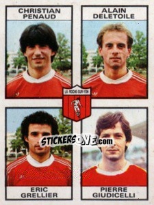 Sticker Christian Penaud / Alain Deletoile / Eric Grellier / Pierre Giudicelli - Football France 1983-1984 n. 406 - Panini