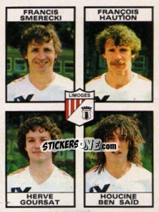 Cromo Francis Smerecki / Francois Haution / Herve Goursat / Houcine Ben Said - Football France 1983-1984 - Panini