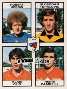 Sticker Robert Herbin / Slobodan Topalovic / Alain Olio / Henri Zambelli - Football France 1983-1984 n. 414 - Panini