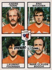 Sticker Andre Ferri / Eric Boucher / Laurent Fournier / Rene-Claude Bocchi - Football France 1983-1984 n. 415 - Panini