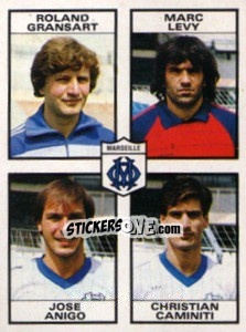 Figurina Roland Gransart / Marc Levy / Jose Anigo / Christian Caminiti - Football France 1983-1984 - Panini