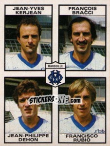 Sticker Jean-Yves Kerjean / Francois Bracci / Jean-Philippe Dehon / Francisco Rubio - Football France 1983-1984 - Panini