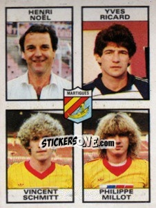 Sticker Henri Noel / Yves Ricard / Vincent Schmitt / Philippe Millot - Football France 1983-1984 - Panini