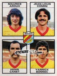 Sticker Maurice Arouh / Jean-Louis Comini / Henri Canet / Tyannick Bonnec - Football France 1983-1984 - Panini