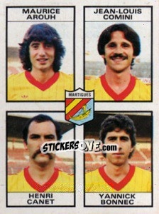 Sticker Maurice Arouh / Jean-Louis Comini / Henri Canet / Tyannick Bonnec - Football France 1983-1984 n. 421 - Panini