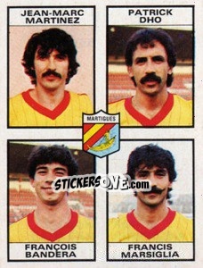 Cromo Jean-Marc Martinez / Patrick Dho / Francois Bandera / Francis Marsiglia - Football France 1983-1984 - Panini