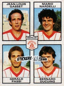 Sticker Jean-Louis Gasset / Mario Nardelli / Gerald Passi / Bernard Ducuing - Football France 1983-1984 n. 424 - Panini