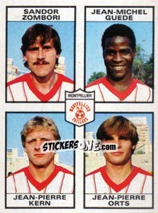 Sticker Sandor Zombori / Jean-Michel Guede / Jean-Pierre Kern / Jean-Pierre Orts - Football France 1983-1984 - Panini