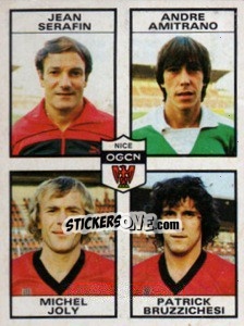 Sticker Jean Serafin / Andre Amitrano / Michel Joly / Patrick Bruzzichesi - Football France 1983-1984 n. 426 - Panini