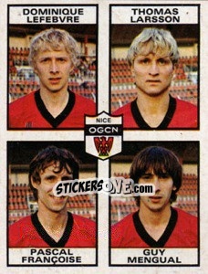 Figurina Dominique Lefebvre / Thomas Larsson / Pascal Francoise / Guy Mengual - Football France 1983-1984 - Panini