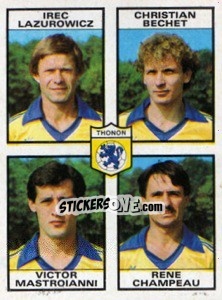 Sticker Irec Lazurowicz / Christian Bechet / Victor Mastroianni / Rene Champeau - Football France 1983-1984 n. 433 - Panini