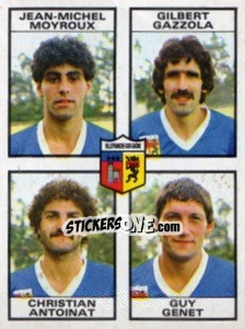 Sticker Jean-Michel Moyroux / Gilbert Gazzola / Christian Antoinat / Guy Genet - Football France 1983-1984 n. 436 - Panini