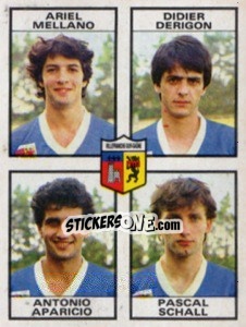 Sticker Ariel Mellano / Didier Derigon / Antonio Aparico / Pascal Schall - Football France 1983-1984 n. 437 - Panini