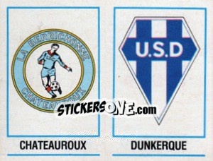 Sticker Ecusson Chatauroux / Dunkerque - Football France 1983-1984 - Panini