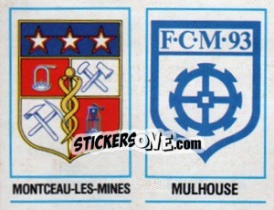 Cromo Ecusson Montceau-les-Mines / Mulhouse - Football France 1983-1984 - Panini
