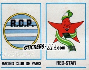 Sticker Ecusson Racing Club de Paris / Red-Star - Football France 1983-1984 n. 443 - Panini