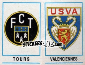 Cromo Ecusson Tours / Valenciennes - Football France 1983-1984 - Panini