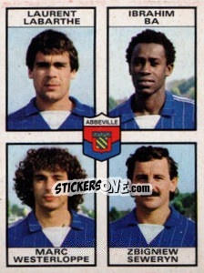 Sticker Laurent Labarthe / Ibrahim Ba / Marc Westerloppe / Zbigniew Seweryn - Football France 1983-1984 n. 448 - Panini
