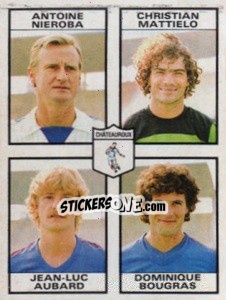 Sticker Antoine Nieroba / Christian Matielo / Jean-Luc Aubard / Dominique Bougras - Football France 1983-1984 n. 453 - Panini