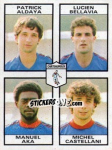 Sticker Patrick Aldaya / Lucien Bellavia / Manuel Aka / Michel Castellani - Football France 1983-1984 n. 455 - Panini