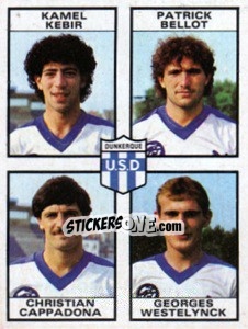 Figurina Kamel Kebir / Patrick Bellot / Christian Cappadona / Georges Westelynck - Football France 1983-1984 n. 457 - Panini