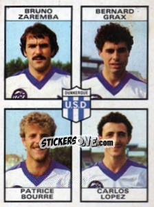 Sticker Bruno Zaremba / Bernard Grax / Patrice Bourre / Carlos Lopez - Football France 1983-1984 - Panini