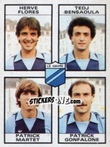 Sticker Herve Flores / Tedj Bensaoula / Patrick Martet / Patrick Gonfalone - Football France 1983-1984 n. 464 - Panini