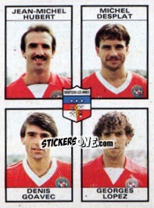 Sticker Jean-Michel Hubert / Michel Desplat / Denis Goavec / Georges Lopez - Football France 1983-1984 - Panini