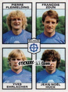Sticker Pierre Pleimelding / Francois Zdun / Yves Ehrlacher / Jean-Noel Huck - Football France 1983-1984 - Panini