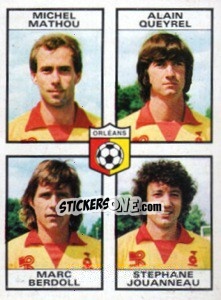 Sticker Michel Mathou / Alain Queyrel / Marc Berdoll / Stephane Jouanneau - Football France 1983-1984 - Panini