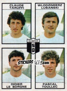 Cromo Claude Taruffi / Wlodzimierz Lubanski / Didier Le Borgne / Pascal Toullec - Football France 1983-1984 - Panini