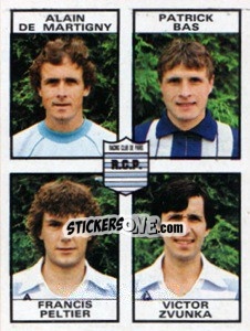 Sticker Alain De Matrigny / Patrick Bas / Francis Paltier / Victor Zvunka - Football France 1983-1984 - Panini