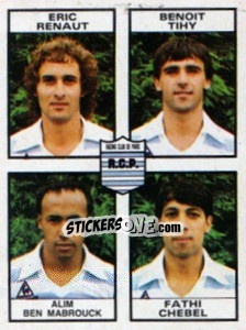 Sticker Eric Renaut / Benolt Tihy / Alim Ben Mabrouck / Fathi Chebel - Football France 1983-1984 - Panini
