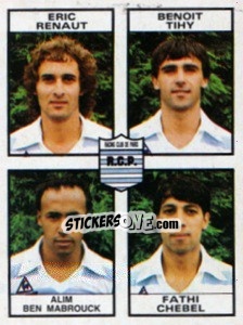 Sticker Eric Renaut / Benolt Tihy / Alim Ben Mabrouck / Fathi Chebel - Football France 1983-1984 n. 478 - Panini