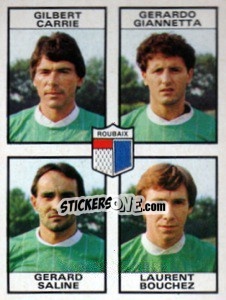 Cromo Gilbert Carrie / Gerardo Giannetta / Gerard Saline / Laurent Bouchez - Football France 1983-1984 - Panini