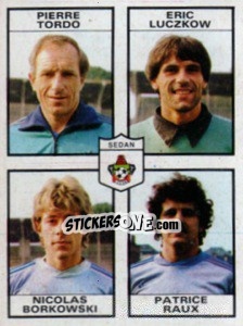 Sticker Pierre Tordo / Eric Luczkow / Nicolas Borkowski / Patrice Raux - Football France 1983-1984 n. 489 - Panini
