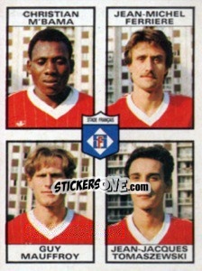 Sticker Christian M'Bama / Jean-Michel Ferriere / Guy Mauffroy / Jean-Jacques Tomaszewski - Football France 1983-1984 - Panini