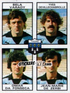 Figurina Bela Varady / Yves Devillechabrolle / Omar Da Fonseca / Jean-Marie De Zerbi - Football France 1983-1984 n. 497 - Panini