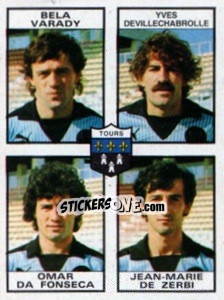 Sticker Bela Varady / Yves Devillechabrolle / Omar Da Fonseca / Jean-Marie De Zerbi - Football France 1983-1984 - Panini