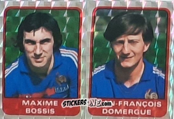 Sticker Maxime Bossis / Jean-Francois Domergue - Football France 1984-1985 n. 218 - Panini