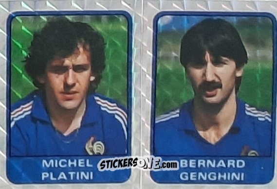 Figurina Michel Platini / Bernard Genghini - Football France 1984-1985 n. 221 - Panini