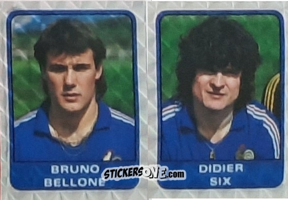 Cromo Bruno Bellone / Didier Six - Football France 1984-1985 n. 223 - Panini