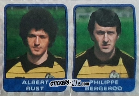 Sticker Albert Rust / Philippe Bergeroo - Football France 1984-1985 n. 225 - Panini