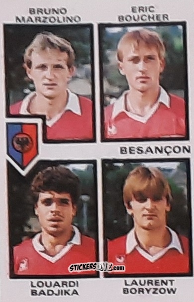 Figurina Bruno Marzolino / Eric Boucher / Louardi Badjika / Laurent Boryzow - Football France 1984-1985 n. 362 - Panini