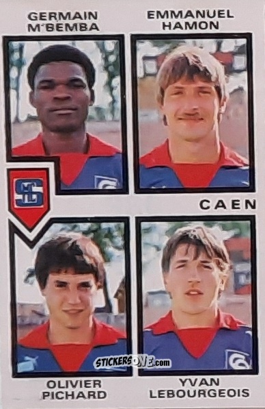 Cromo Germain M'Bemba / Emmanuel Hamon / Olivier Pichard / Yvan Lebourgeois - Football France 1984-1985 n. 366 - Panini