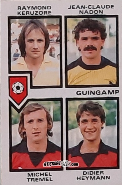 Cromo Raymond Keruzore / Jean-Claude Nadon / Michel Tremel / Didier Heymann - Football France 1984-1985 n. 373 - Panini